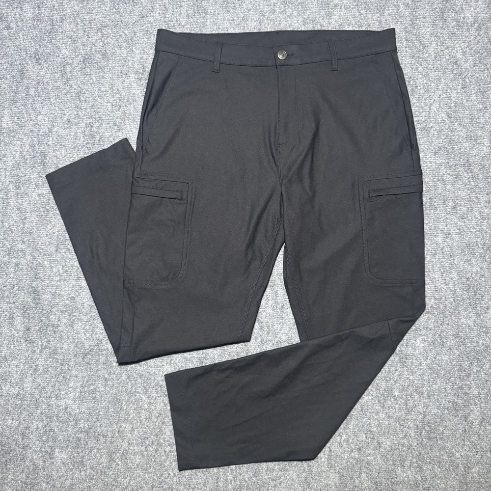 FABLETICS The Don Cargo Pant Classic Fit Onyx Black Men 34x28" Inseam Strecth